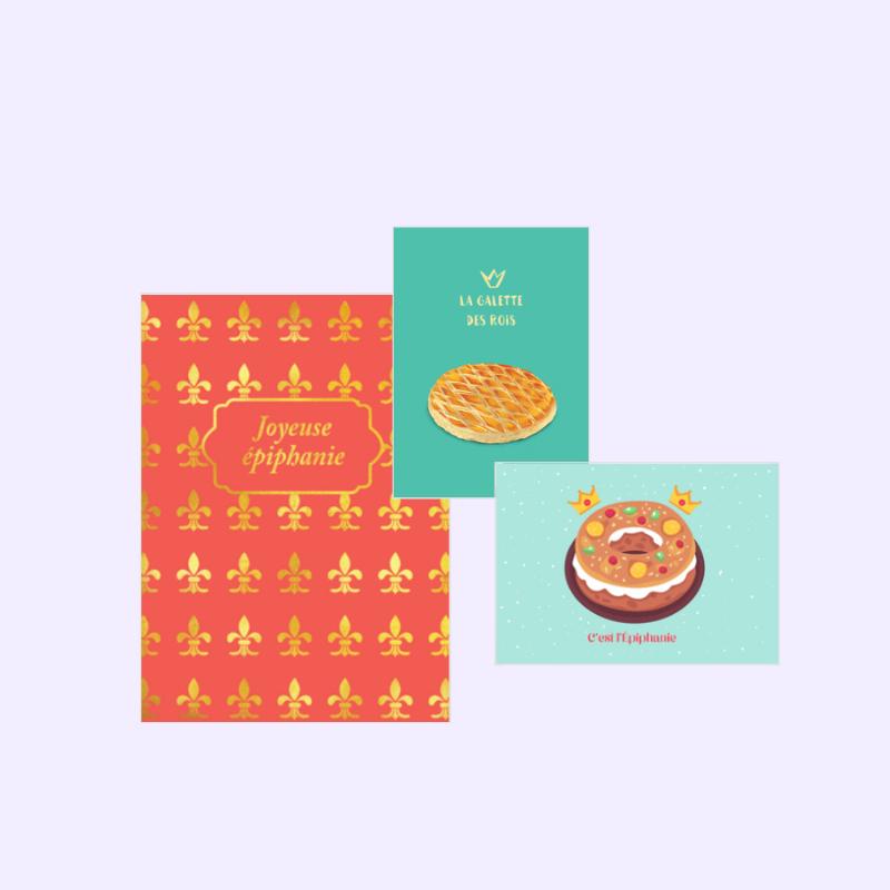 Famille française joyeuse partageant une galette des rois dans une maison chaleureuse